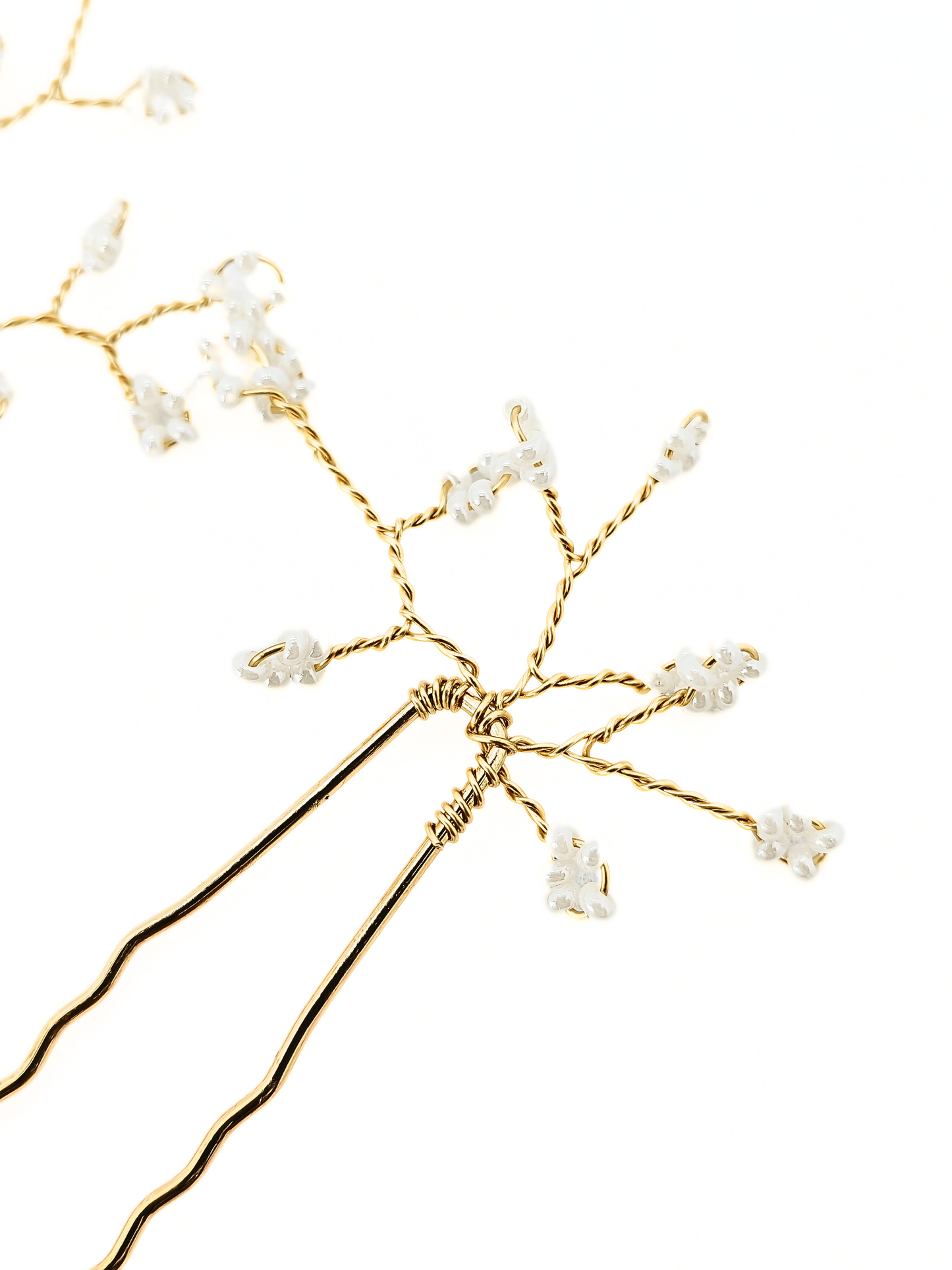 Gold Pearl Beaded Bridal Hair Pins Set (5-Pack) - cllovestudio