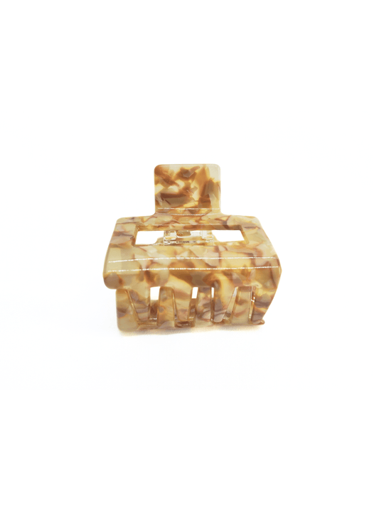 Beige Mocha Marble Square Hair Claw Clip - cllovestudio
