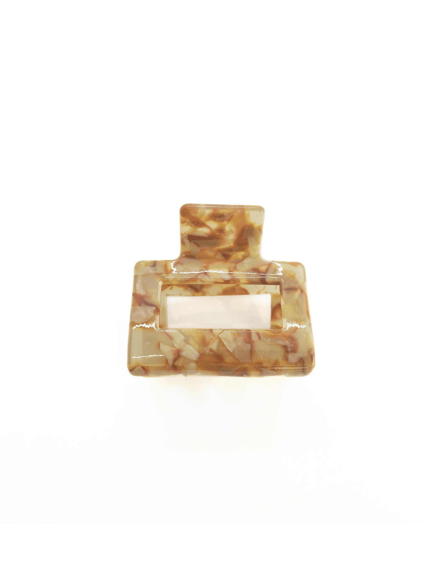 Beige Mocha Marble Square Hair Claw Clip - cllovestudio