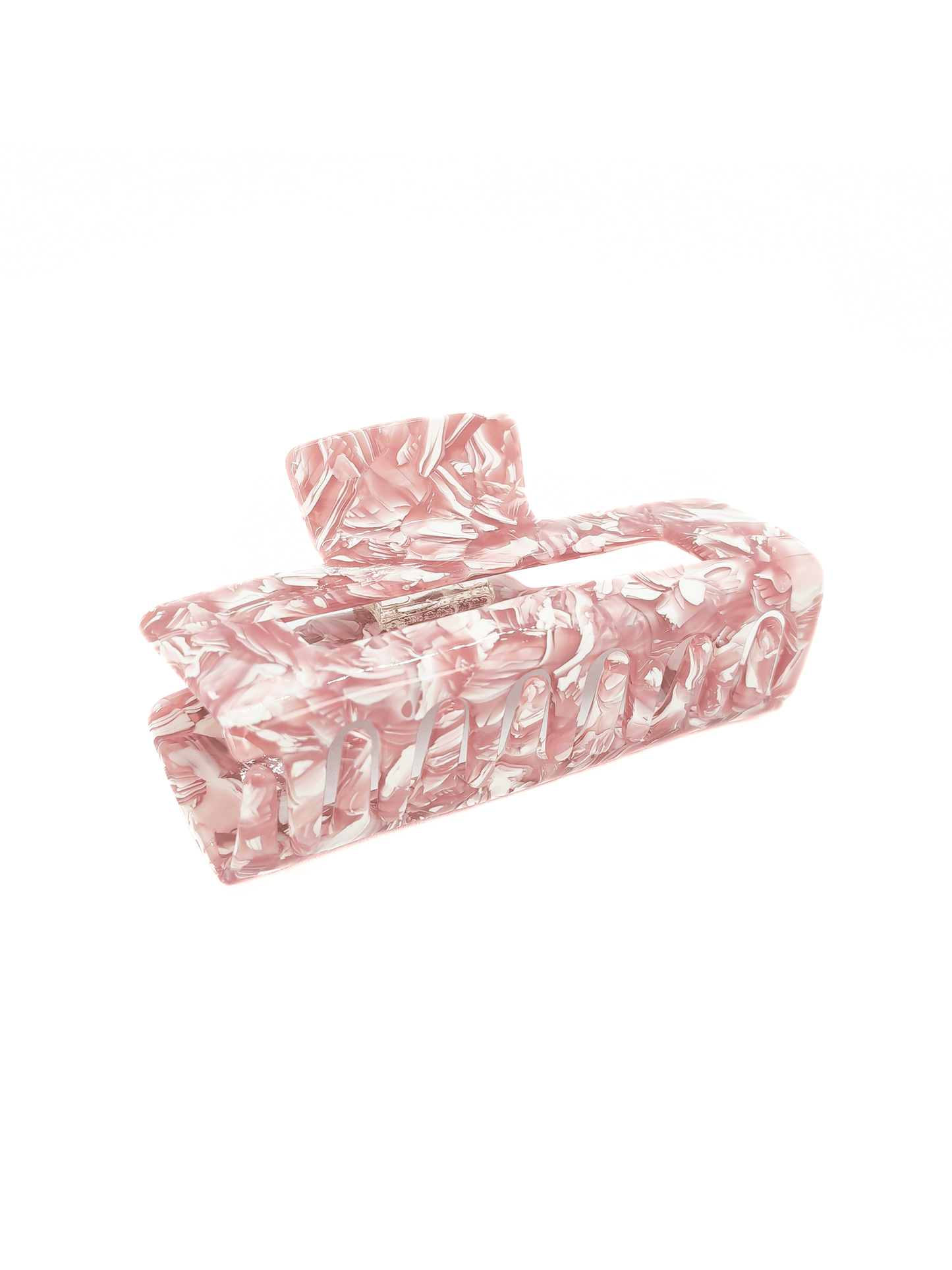 Blush Marble Rectangular Hair Claw Clip - cllovestudio