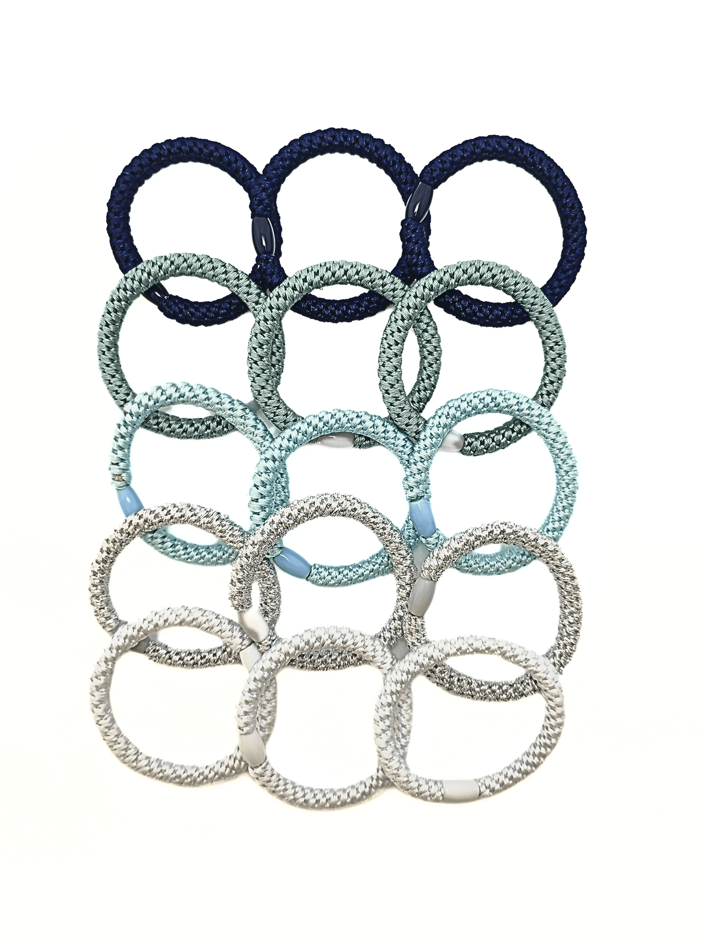 Braided Elastic Hair Ties Set - Oceanic Tones (15-Pack) - cllovestudio