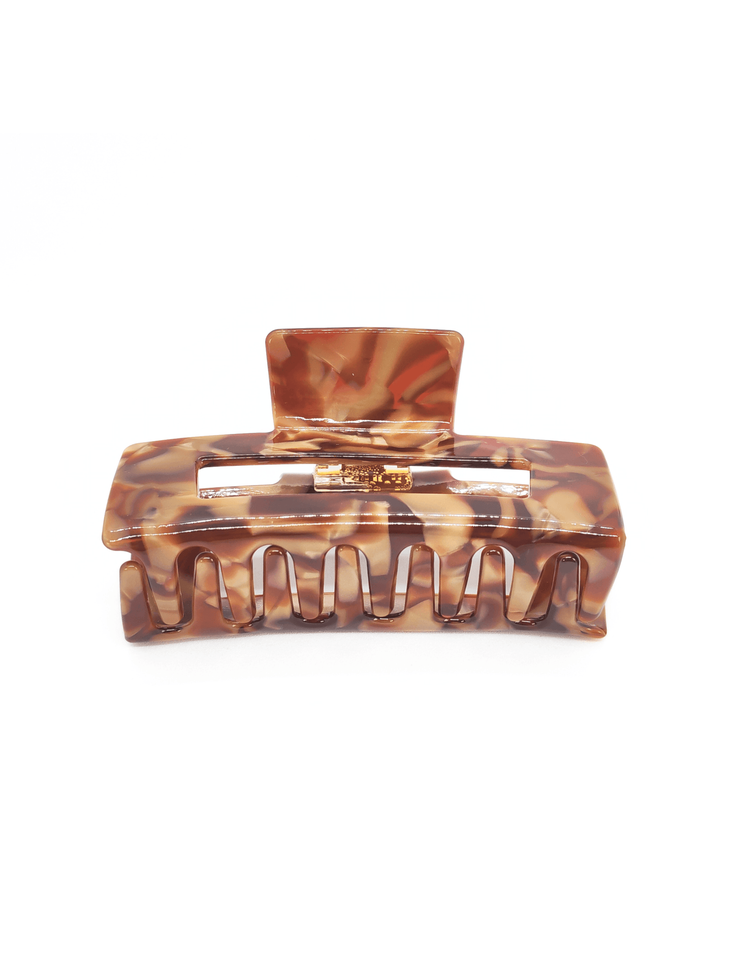 Caramel Marble Rectangular Hair Claw Clip - cllovestudio
