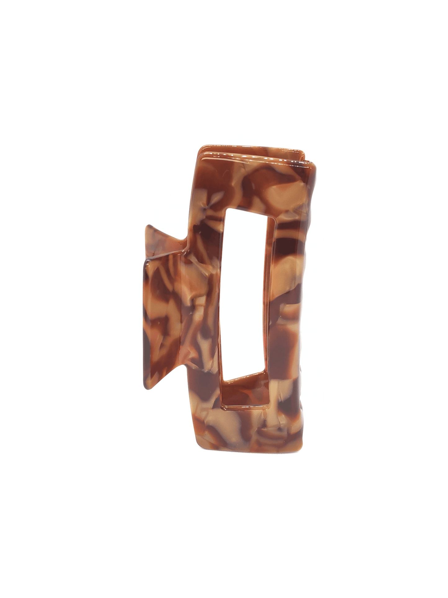 Caramel Marble Rectangular Hair Claw Clip - cllovestudio
