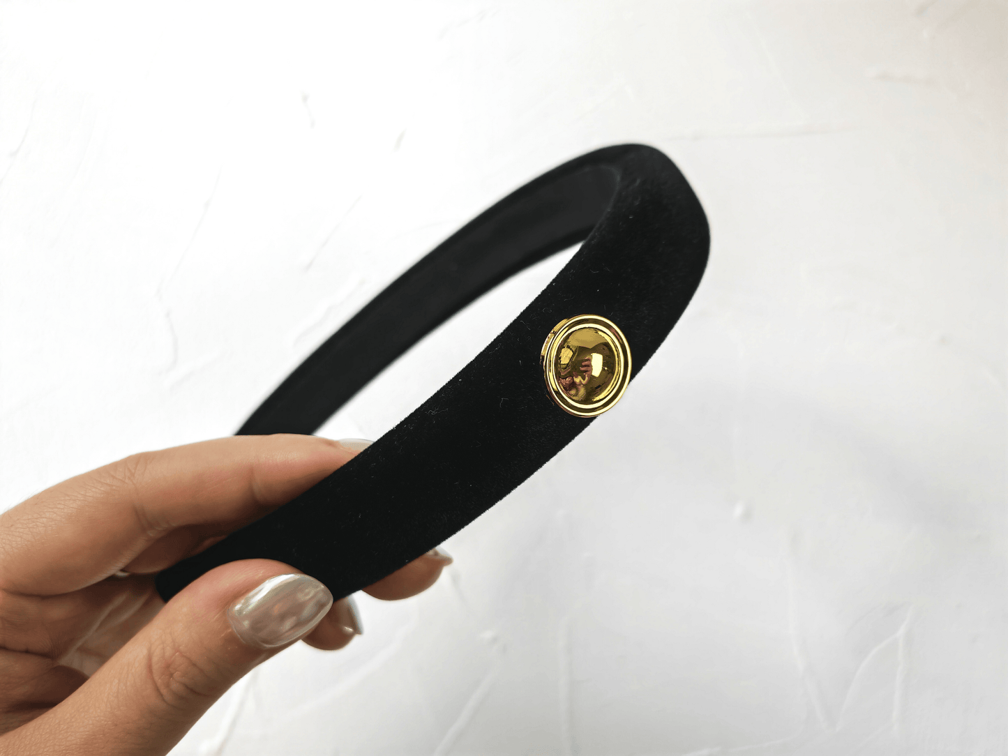 Classic Black Velvet Padded Headband - cllovestudio