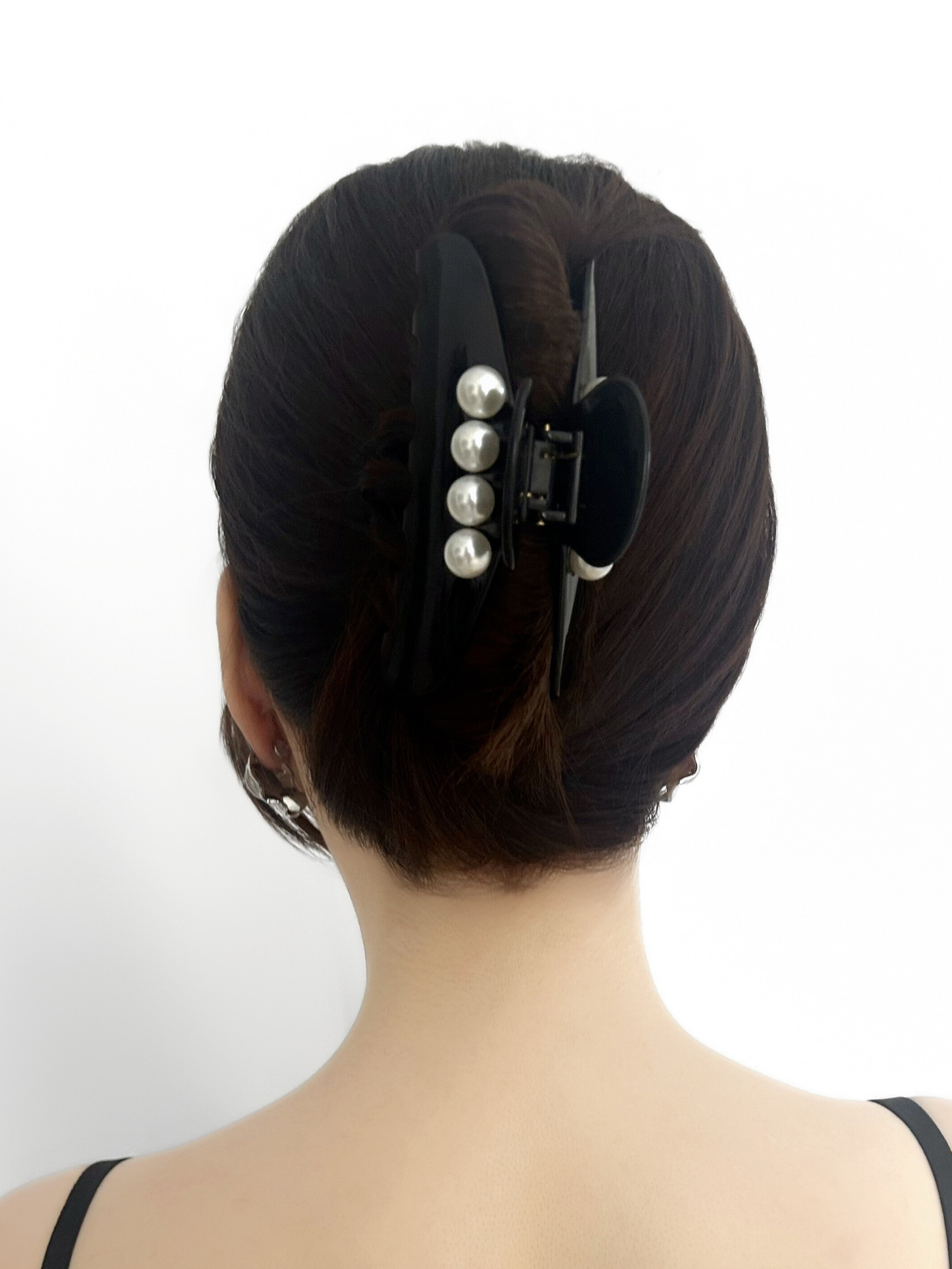 Classic Pearl Hair Claw Clip - Black_by cllovestudio