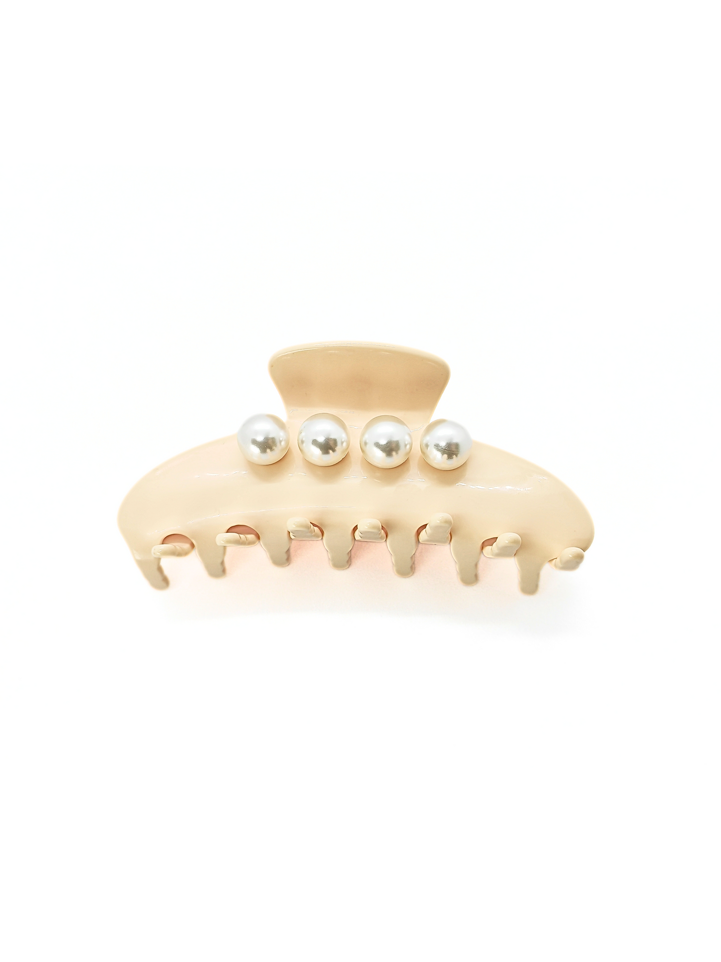 Classic Pearl Hair Claw Clip - Nude_cllovestudio
