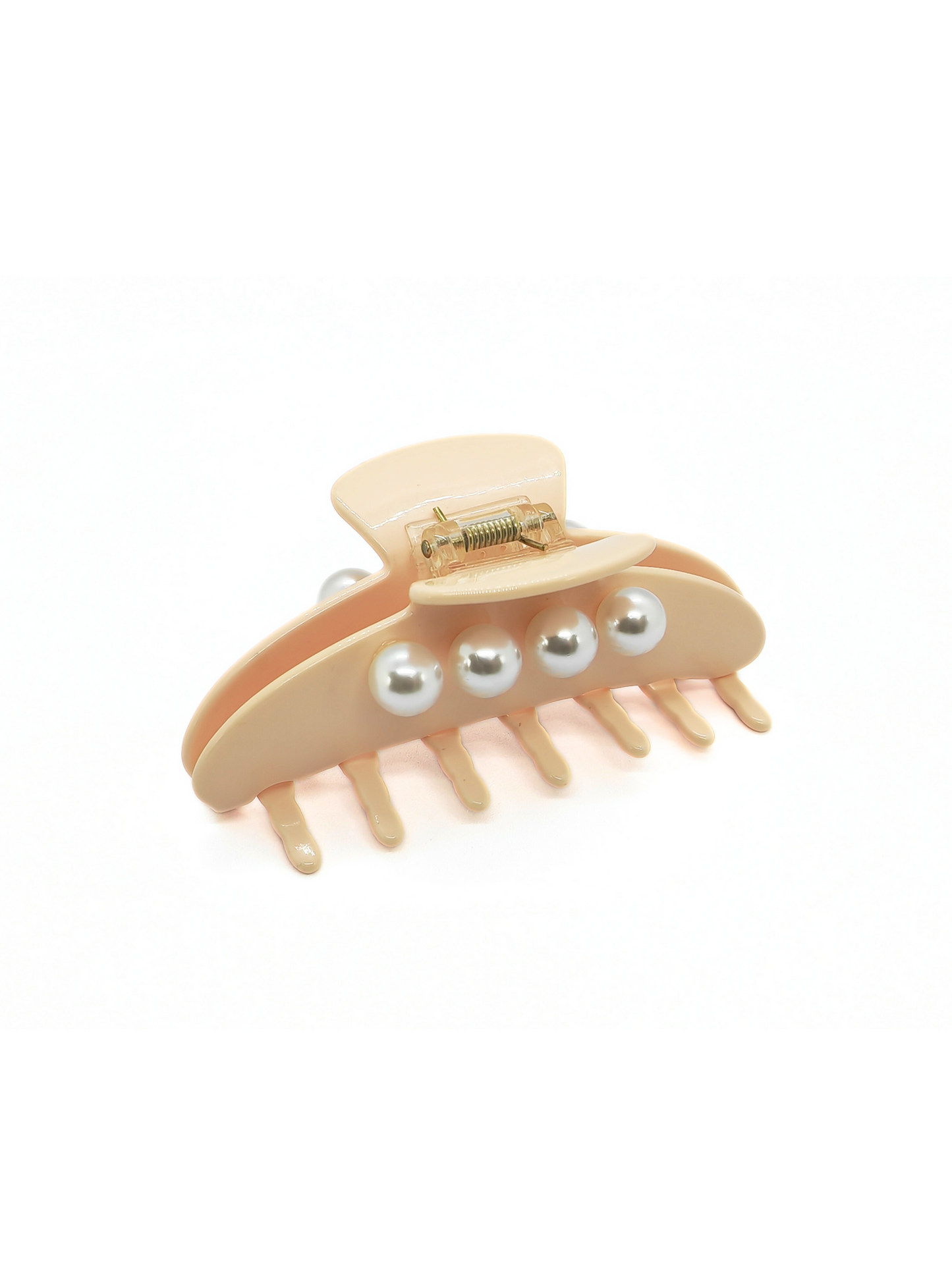 Classic Pearl Hair Claw Clip - Nude_cllovestudio