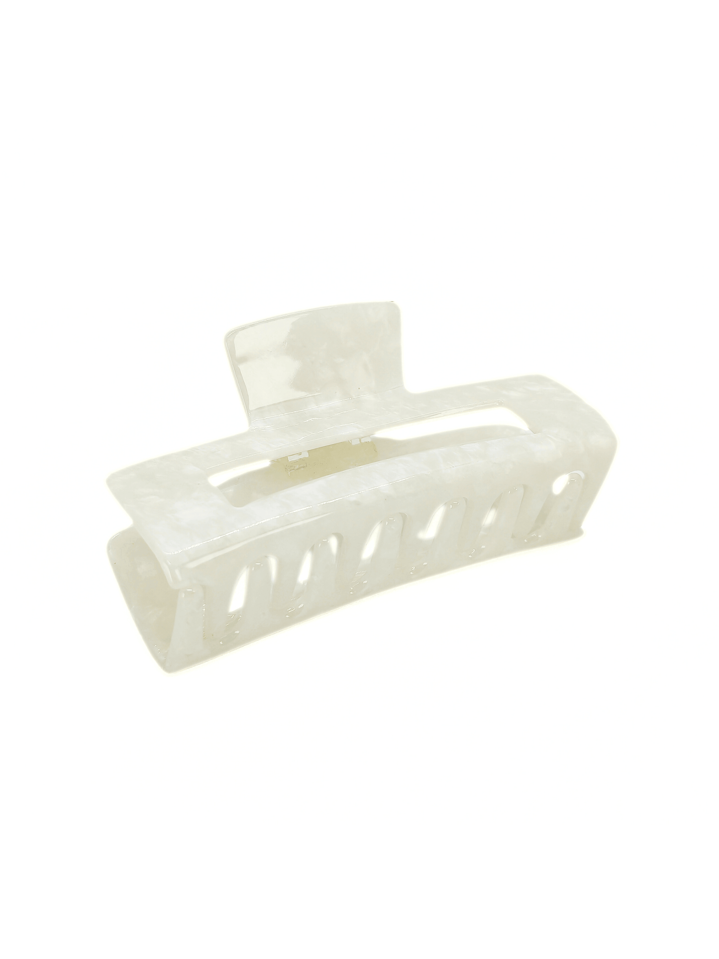 Gemstone White Rectangular Hair Claw Clip - cllovestudio