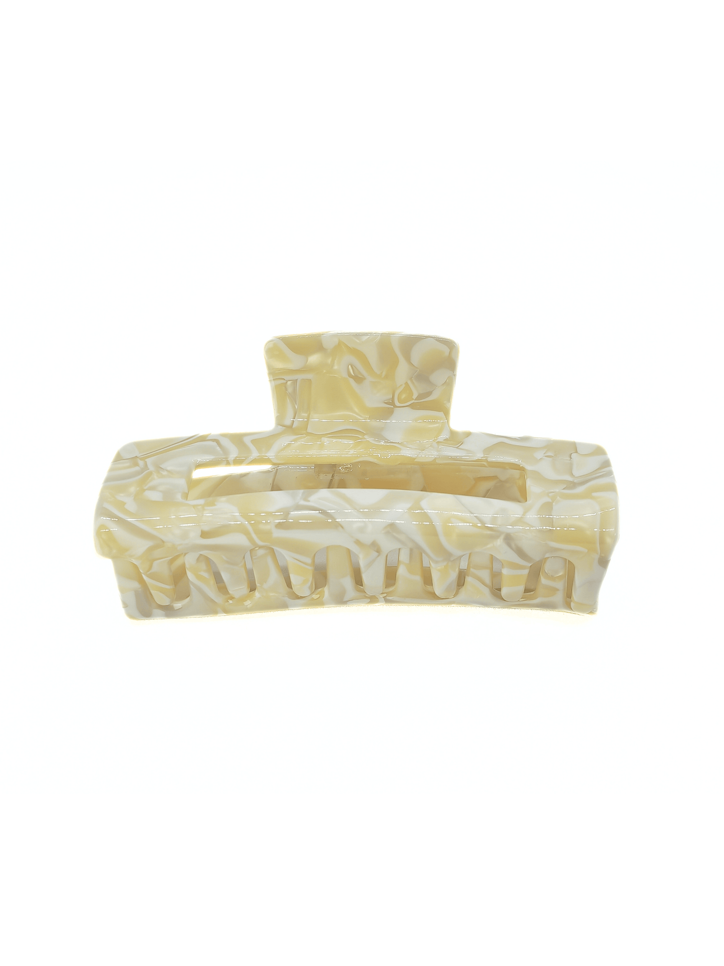 Ivory Marble Rectangular Hair Claw Clip - cllovestudio
