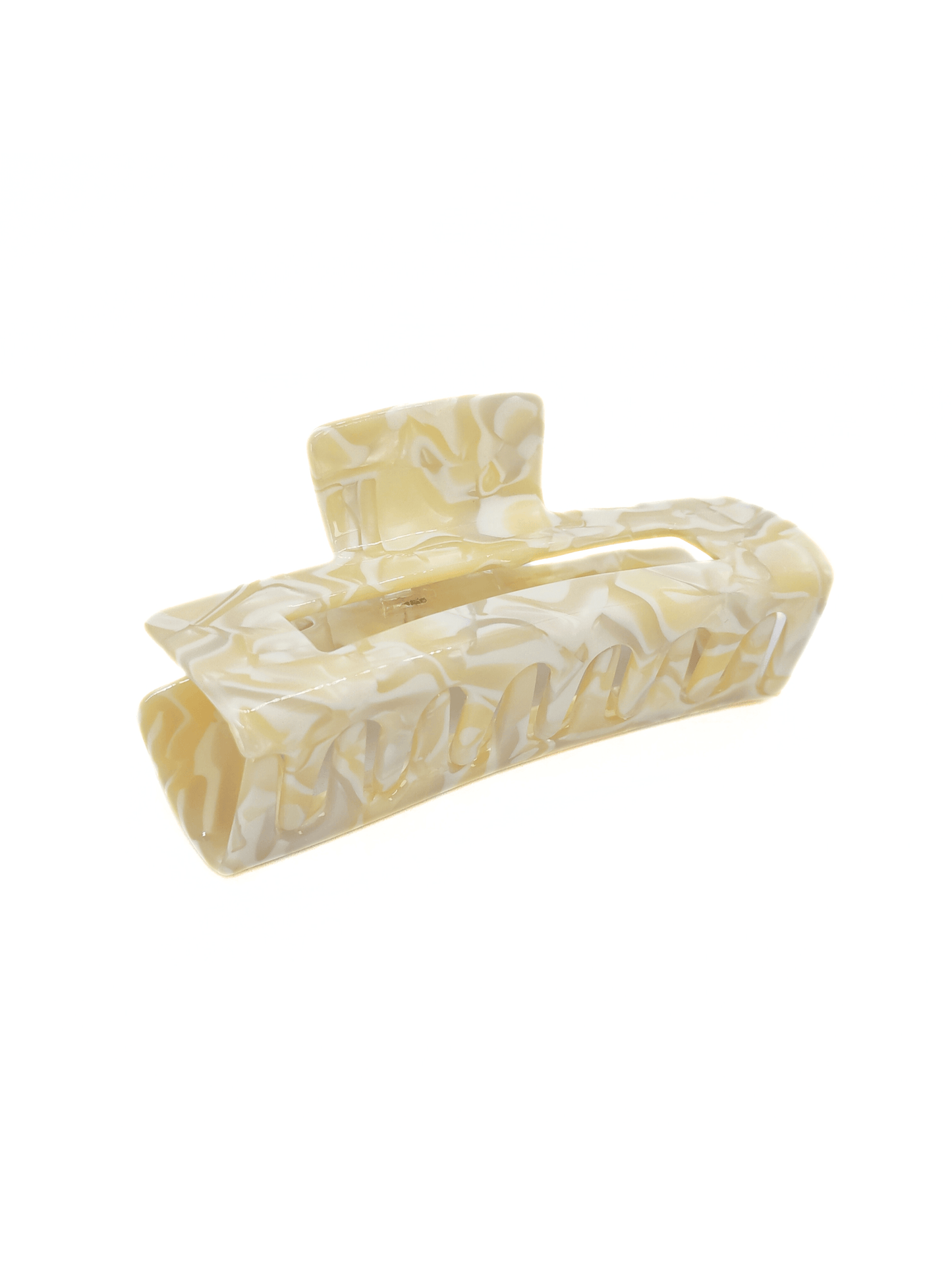 Ivory Marble Rectangular Hair Claw Clip - cllovestudio