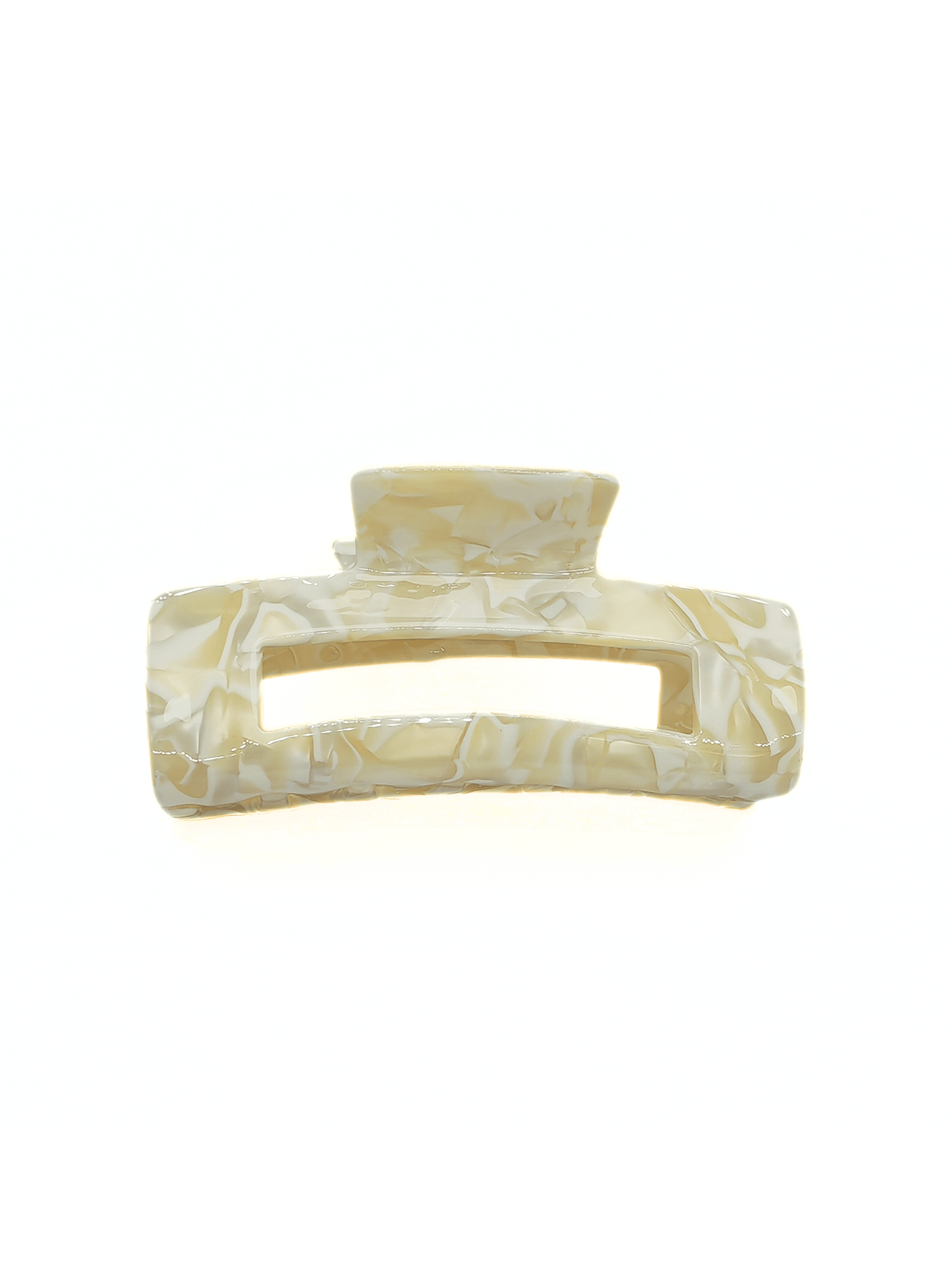 Ivory Marble Rectangular Hair Claw Clip - cllovestudio