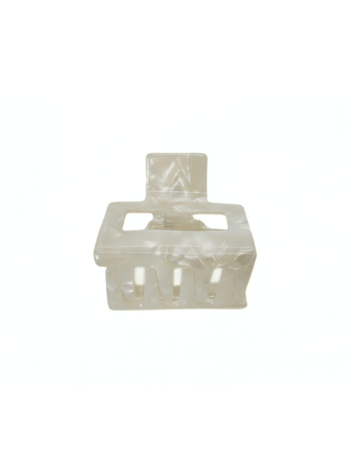 Ivory Pearl Gloss Square Hair Claw Clip - cllovestudio