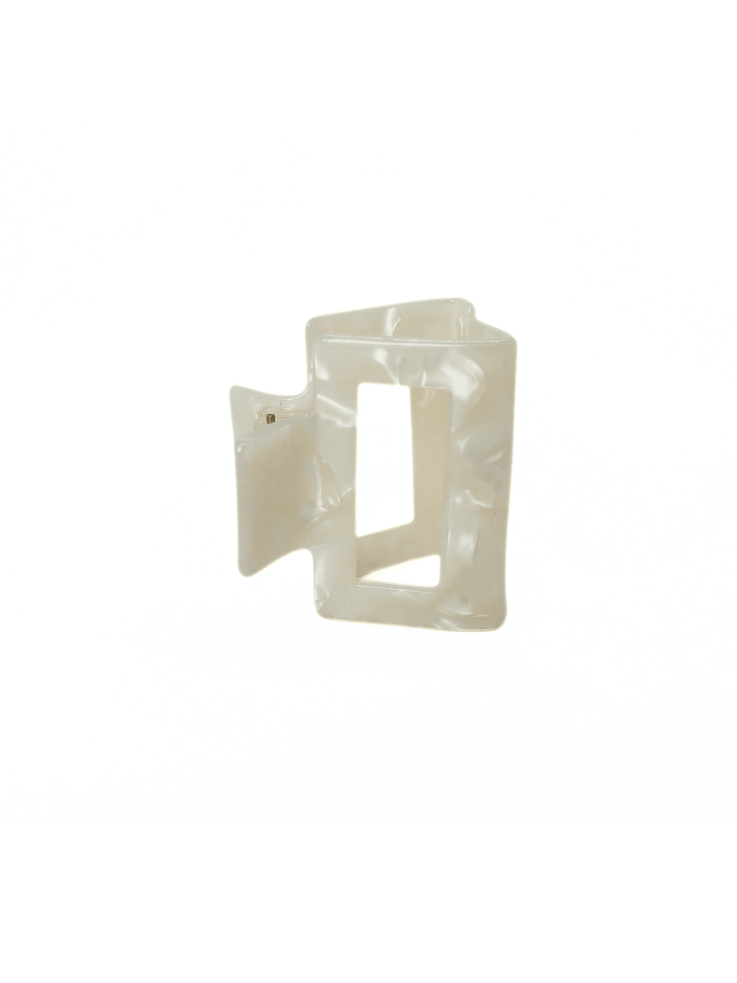 Ivory Pearl Gloss Square Hair Claw Clip - cllovestudio