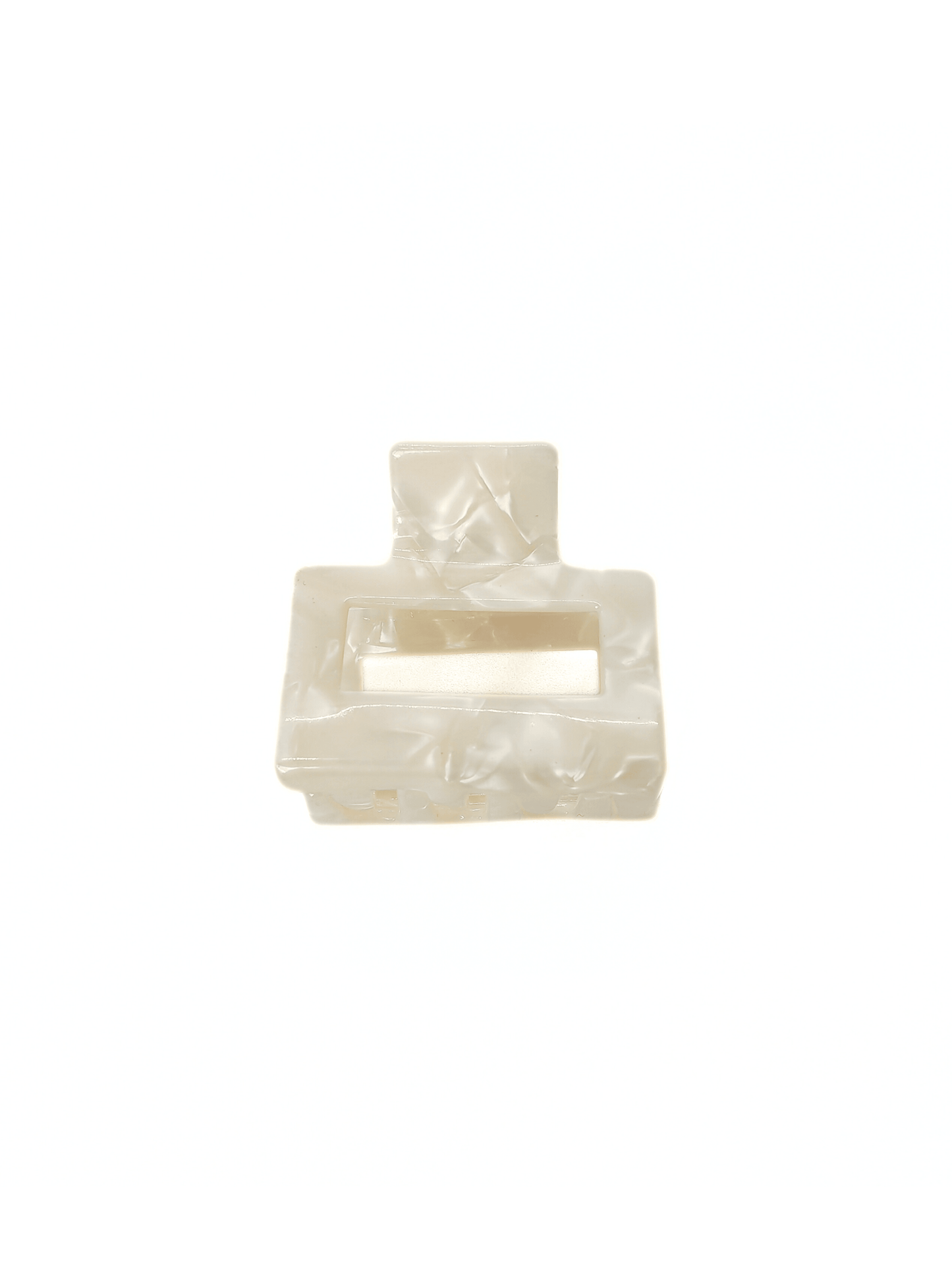 Ivory Pearl Gloss Square Hair Claw Clip - cllovestudio
