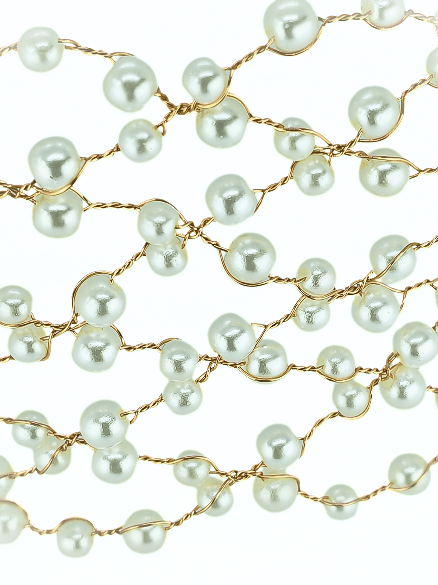 Ivory Pearl Net Bridal Headband – Elegant Mesh Hair Wrap - cllovestudio