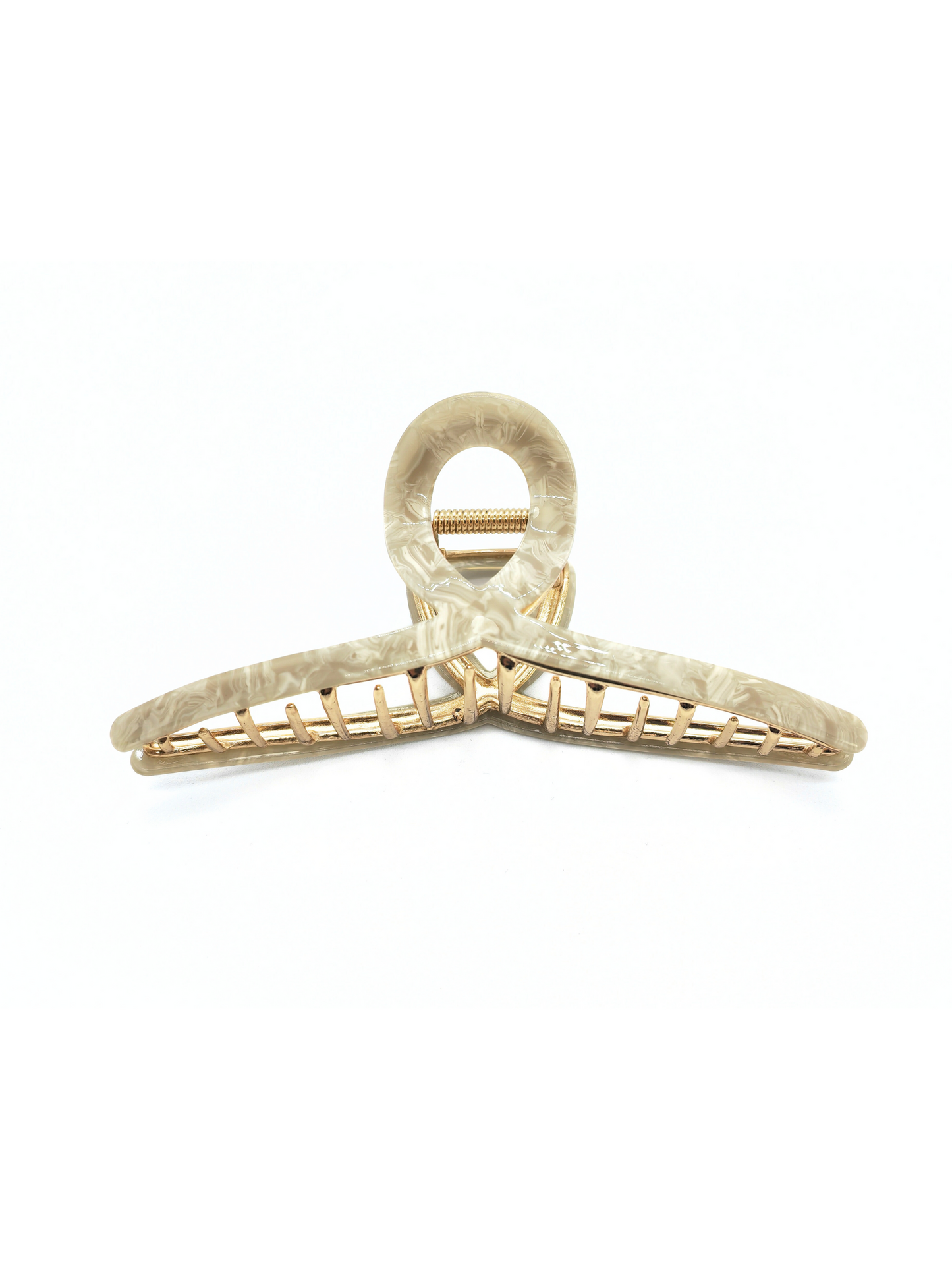 Khaki Marbled Twisted Hair Claw Clip_cllovestudio