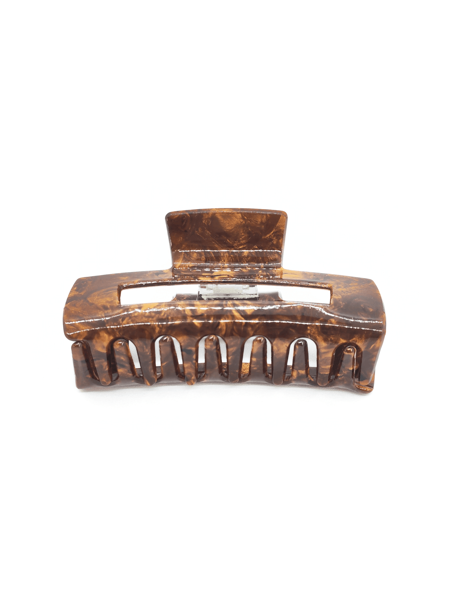 Nut Brown Marble Rectangular Hair Claw Clip - cllovestudio