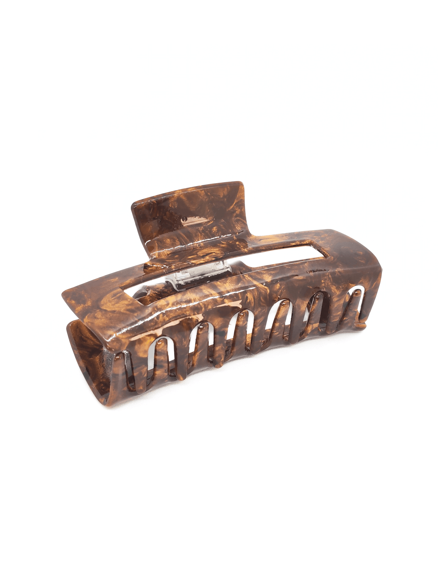 Nut Brown Marble Rectangular Hair Claw Clip - cllovestudio