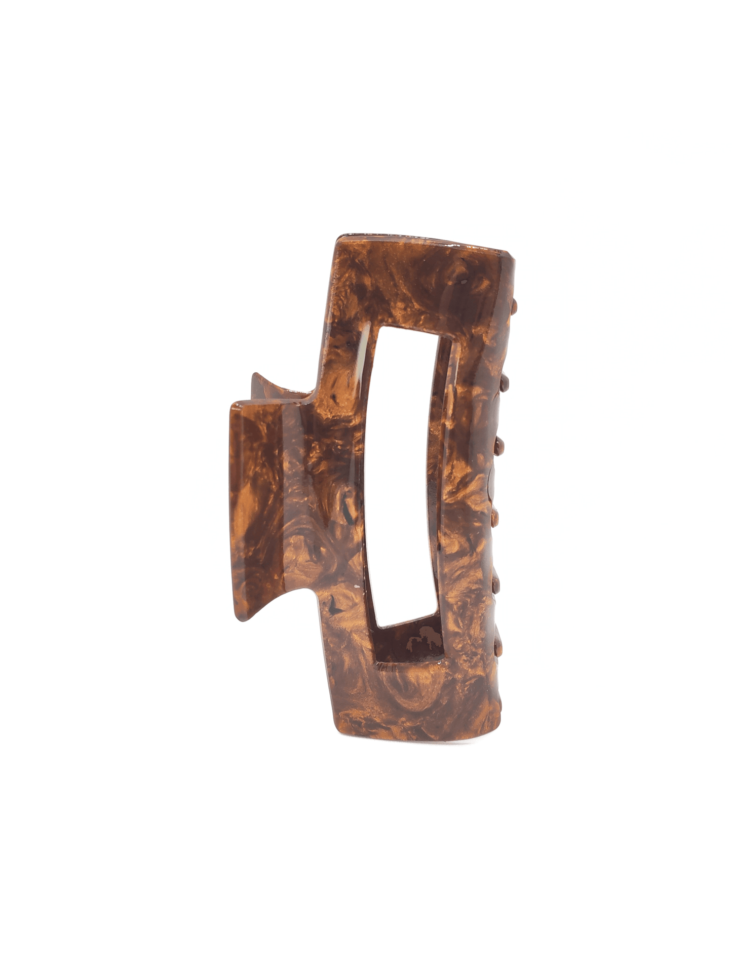 Nut Brown Marble Rectangular Hair Claw Clip - cllovestudio