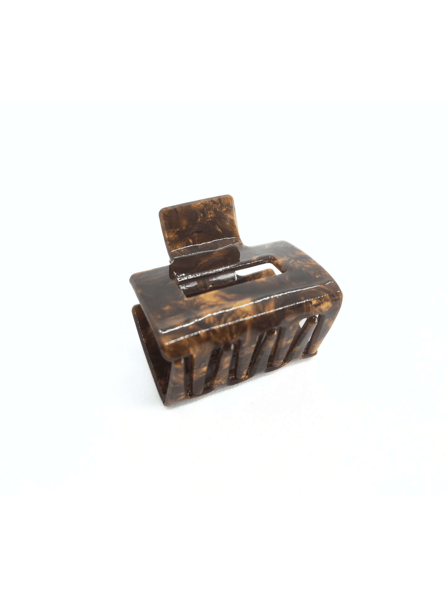Nut Brown Marble Square Hair Claw Clip - cllovestudio
