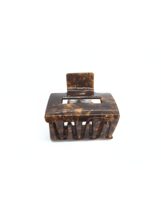 Nut Brown Marble Square Hair Claw Clip - cllovestudio