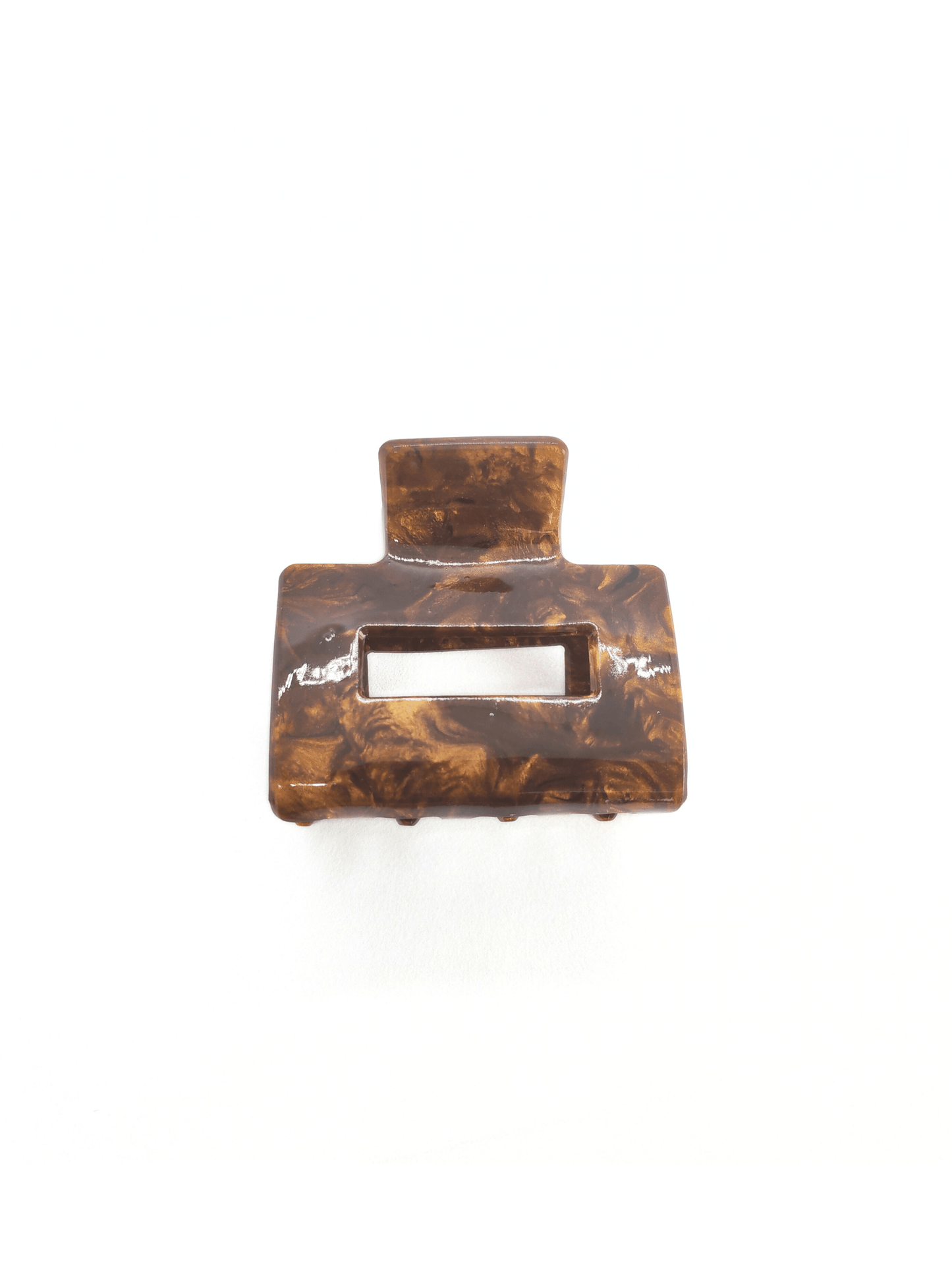 Nut Brown Marble Square Hair Claw Clip - cllovestudio