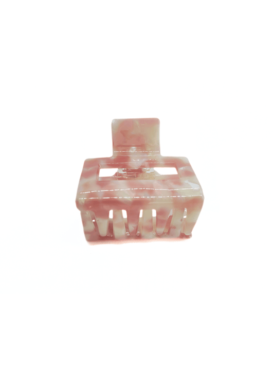 Pink Marble Square Hair Claw Clip - cllovestudio