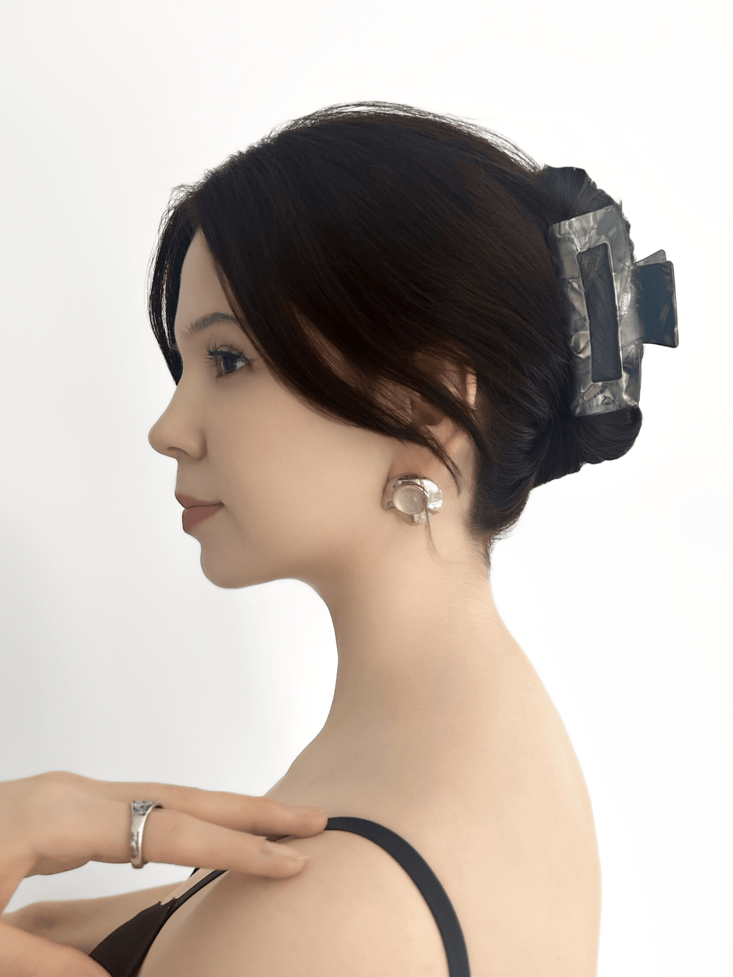 Smoky Marble Rectangular Hair Claw Clip - cllovestudio