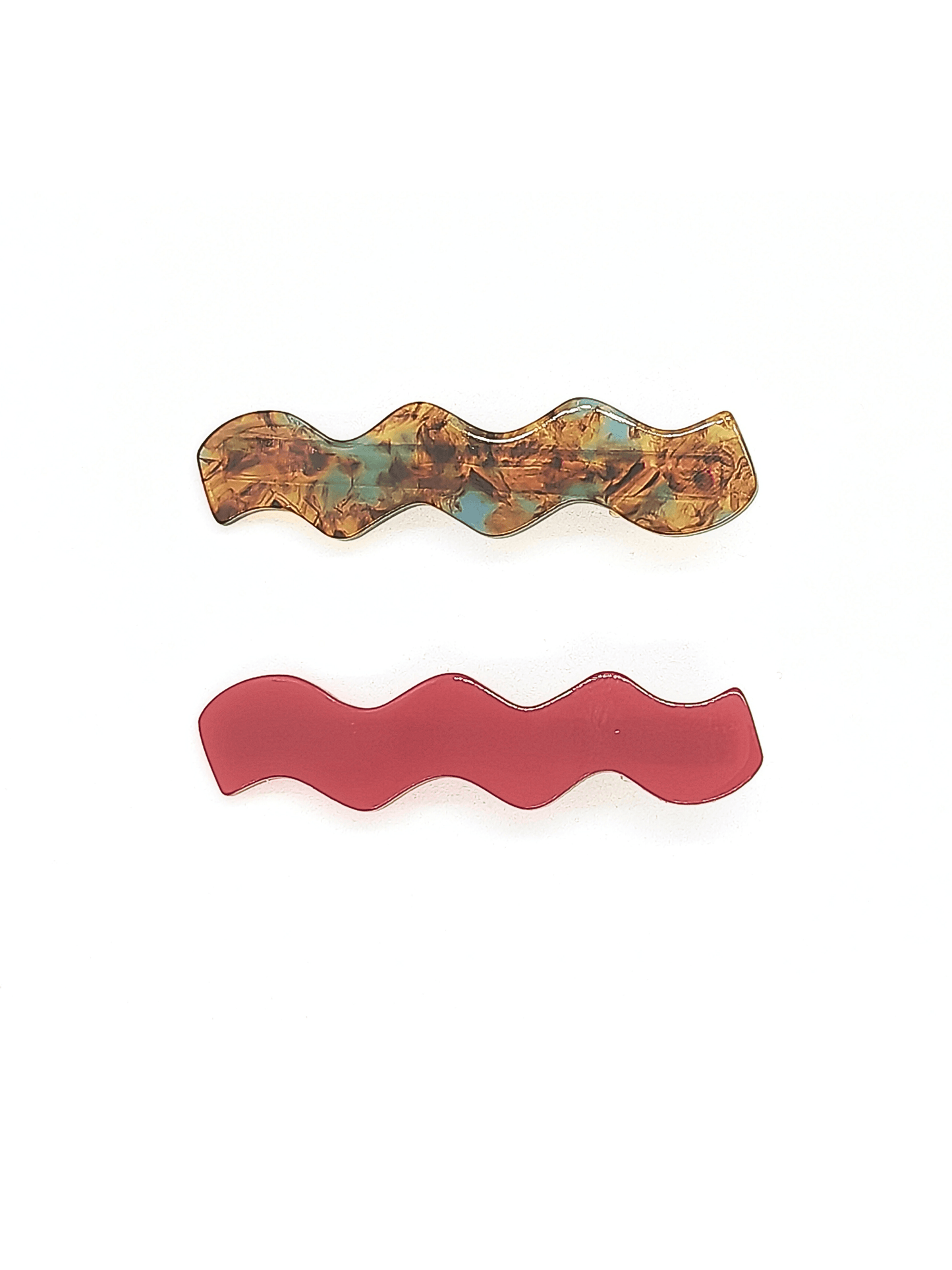 Wavy Tortoiseshell & Red Hair Pins (2-Pack) - cllovestudio