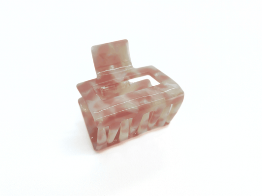 Pink Marble Square Hair Claw Clip - cllovestudio