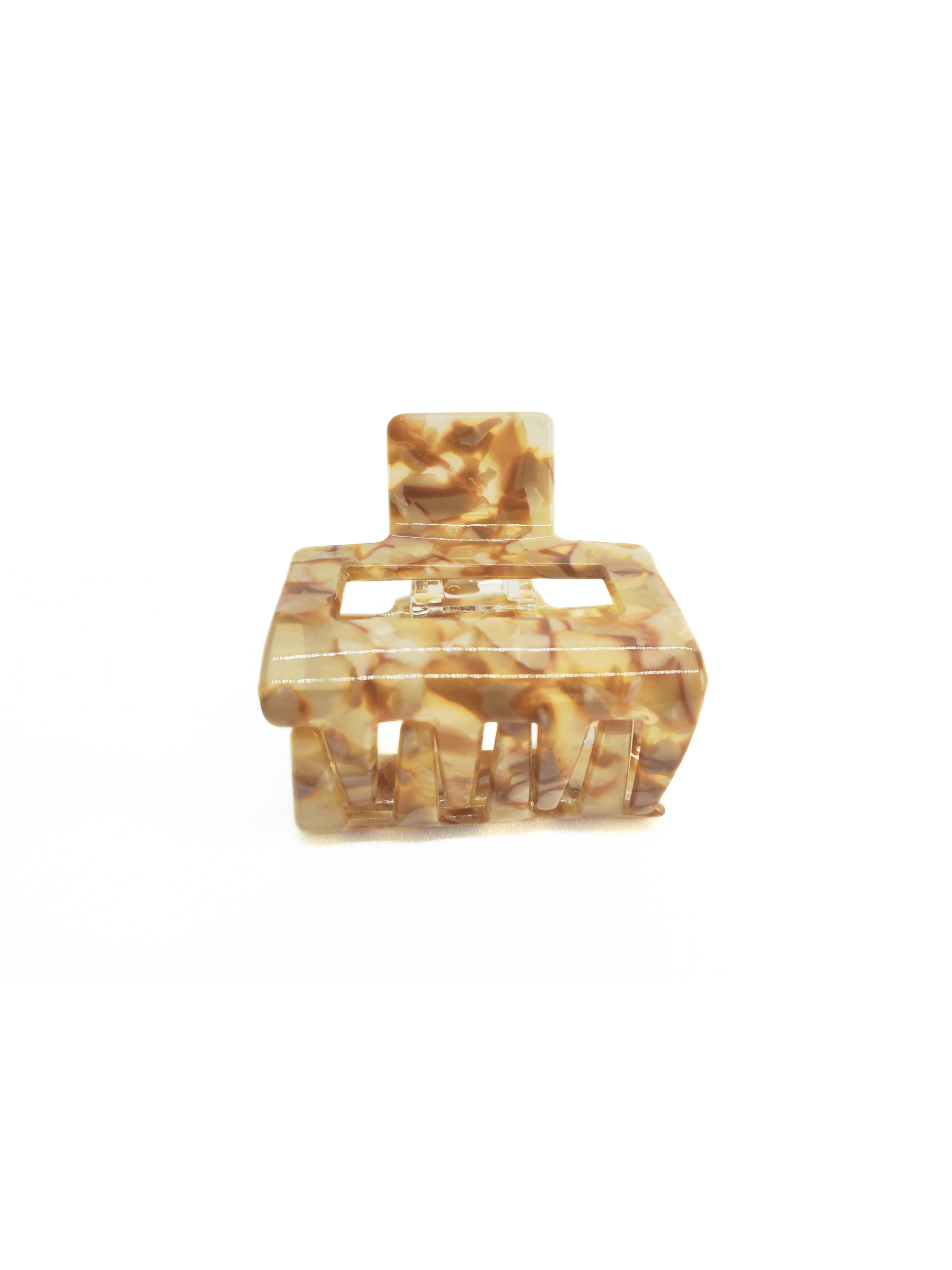 Beige Mocha Marble Square Hair Claw Clip - cllovestudio