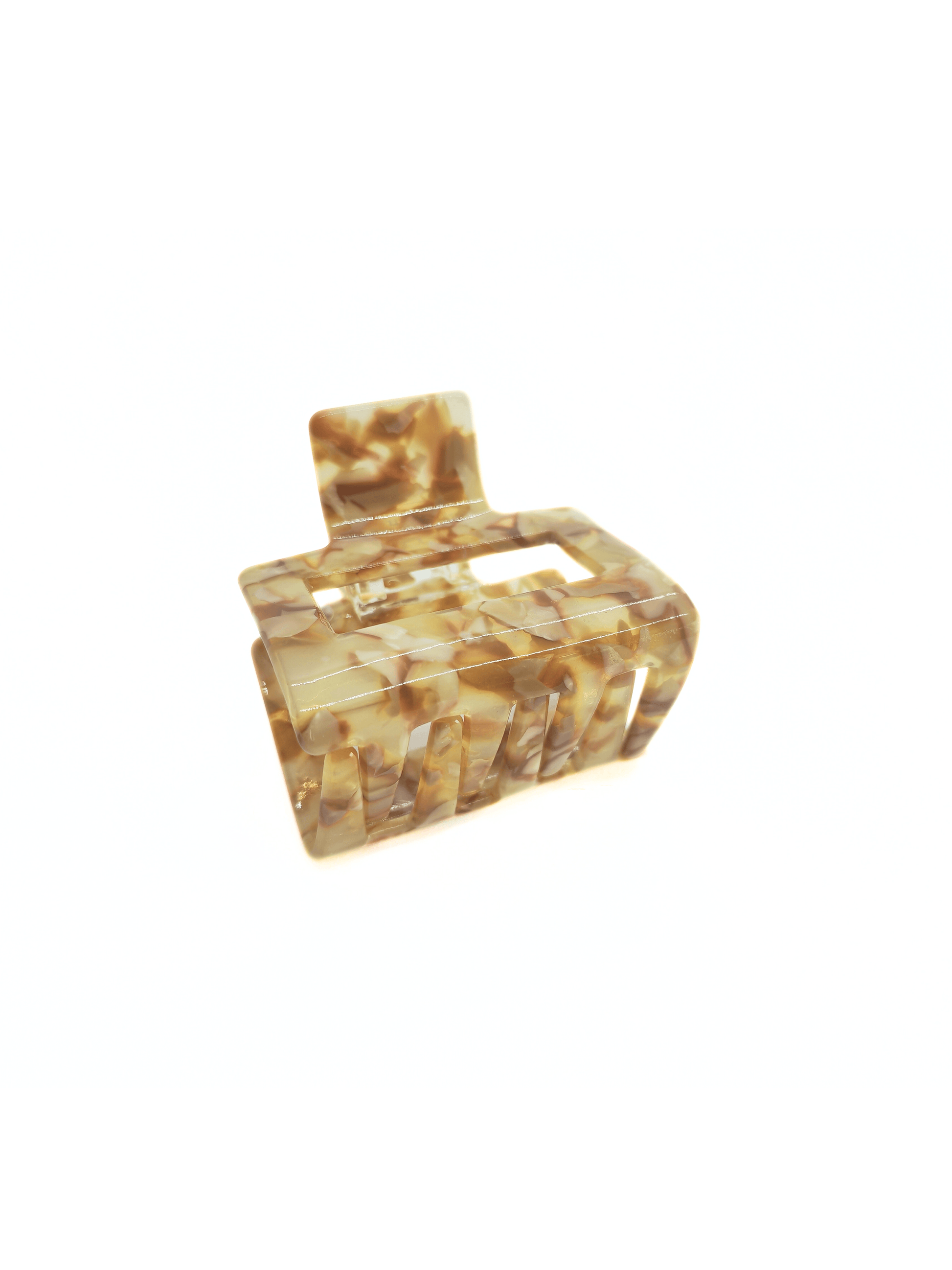 Beige Mocha Marble Square Hair Claw Clip - cllovestudio