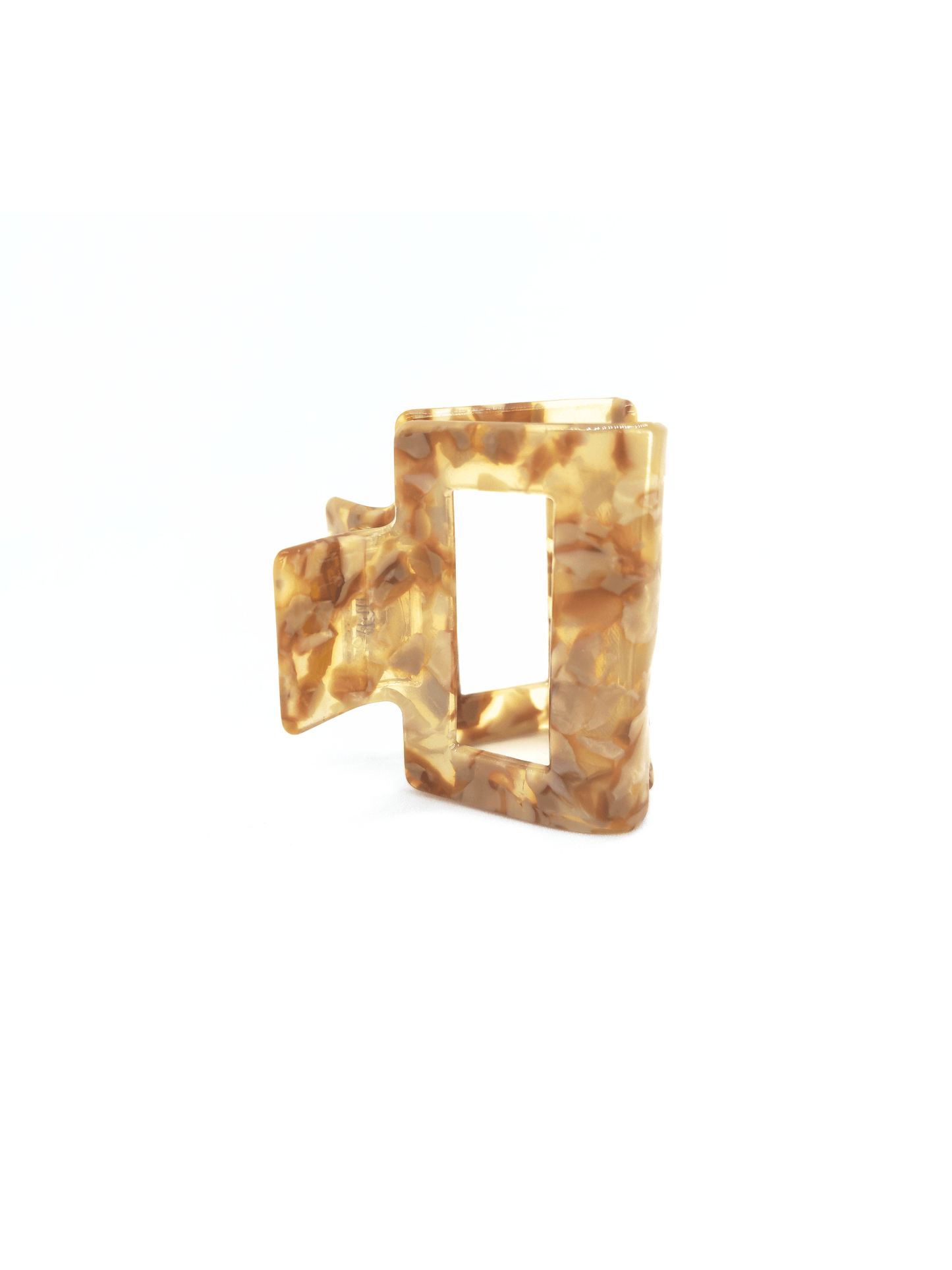 Beige Mocha Marble Square Hair Claw Clip - cllovestudio