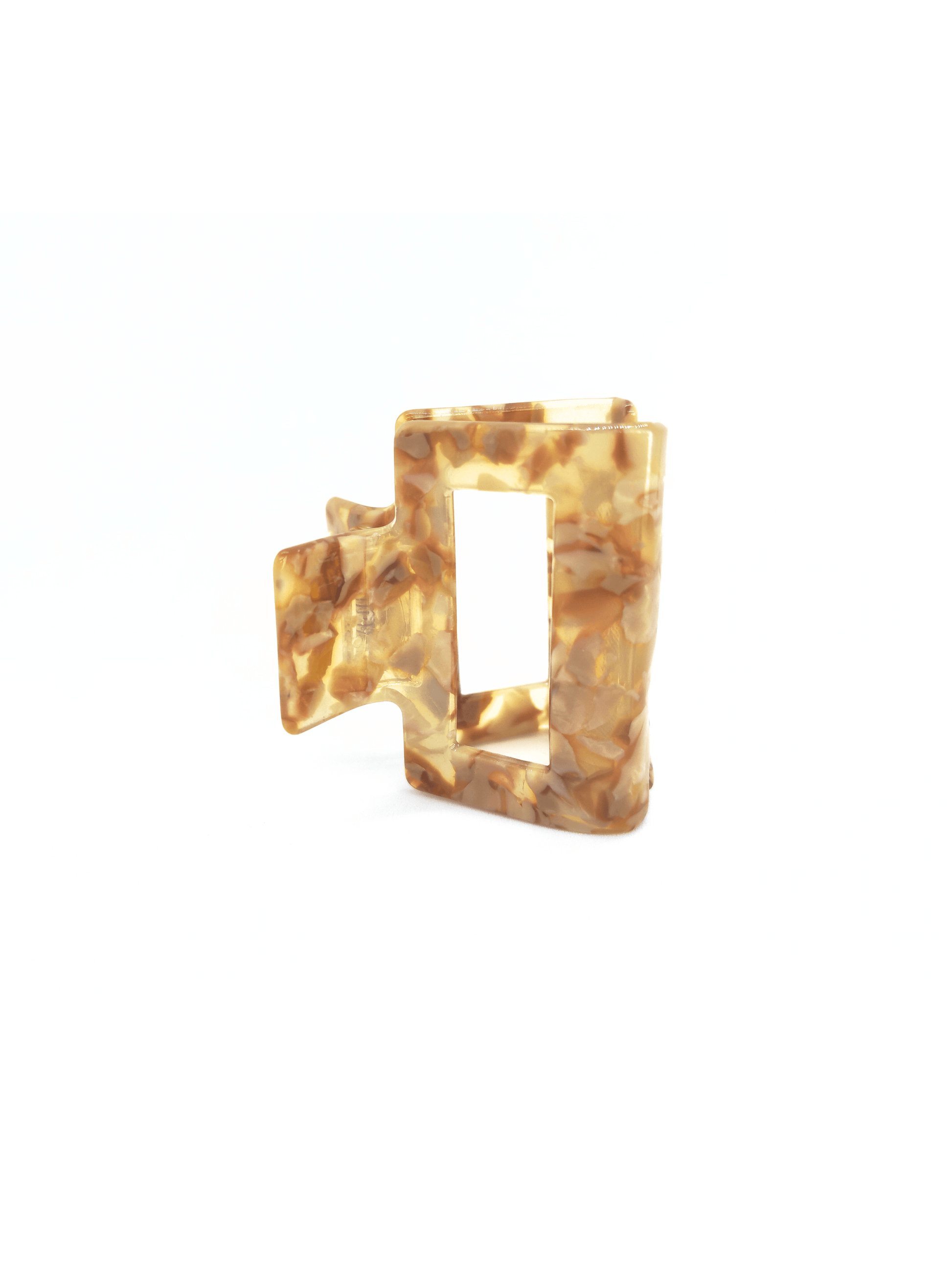 Beige Mocha Marble Square Hair Claw Clip - cllovestudio