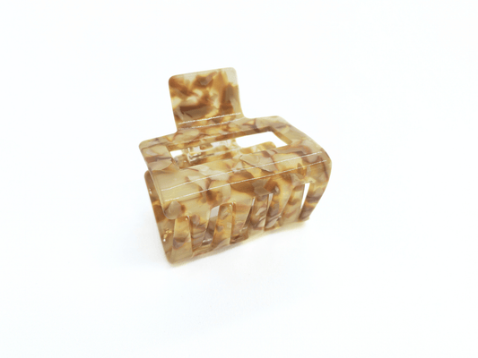 Beige Mocha Marble Square Hair Claw Clip - cllovestudio