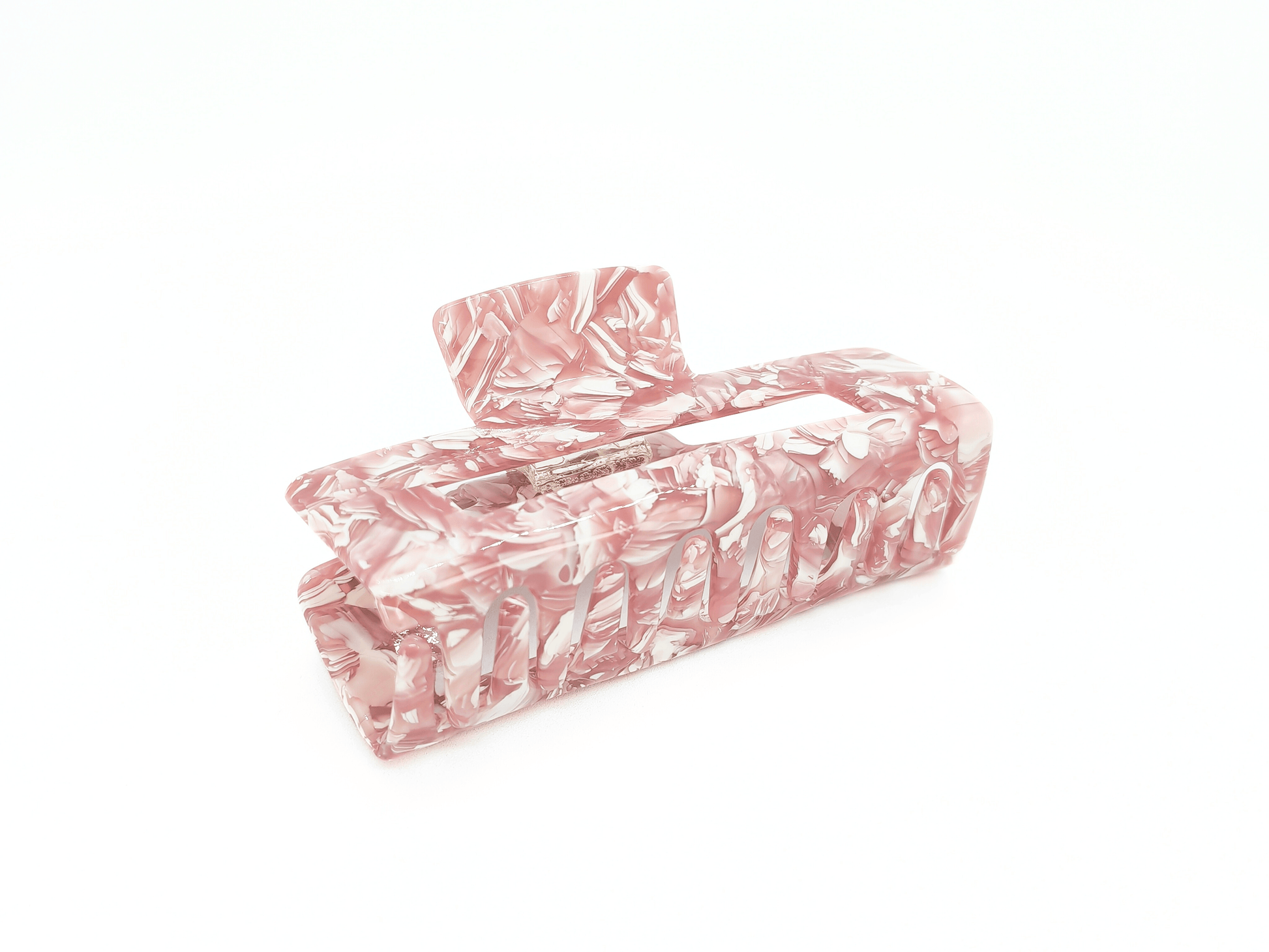 Blush Marble Rectangular Hair Claw Clip - cllovestudio