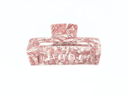 Blush Marble Rectangular Hair Claw Clip - cllovestudio