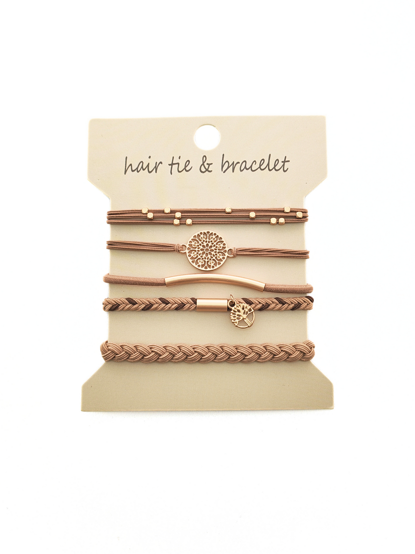 Bohemian Metal Accent Hair Tie Set – 5-Pack - cllovestudio