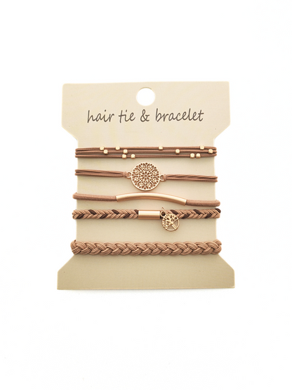 Bohemian Metal Accent Hair Tie Set – 5-Pack - cllovestudio