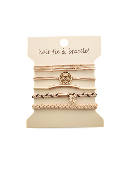 Bohemian Metal Accent Hair Tie Set – 5-Pack - cllovestudio