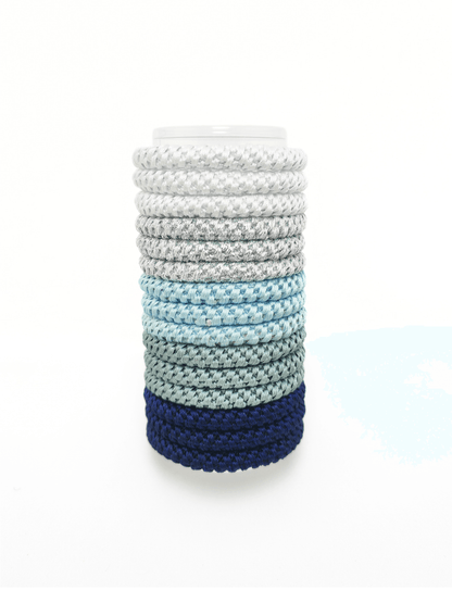 Braided Elastic Hair Ties Set - Oceanic Tones (15-Pack) - cllovestudio