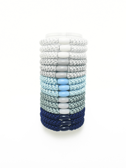 Braided Elastic Hair Ties Set - Oceanic Tones (15-Pack) - cllovestudio