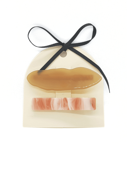Bronze & Rose Shell Hair Clips (2-Pack) - cllovestudio