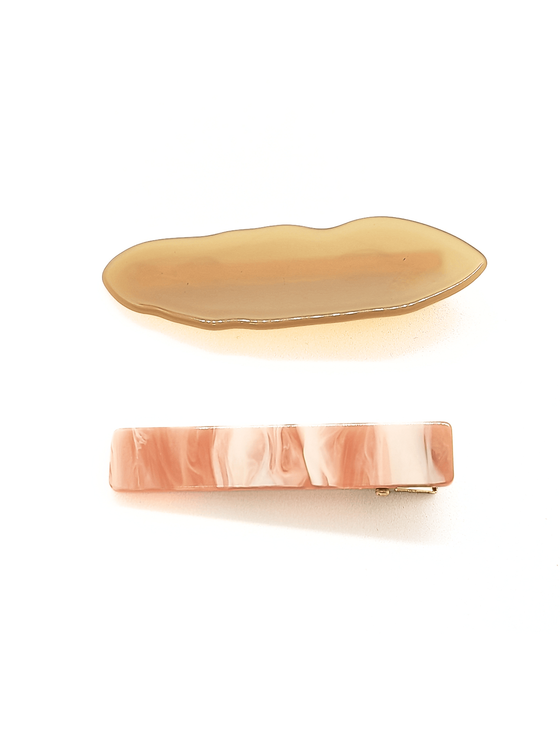 Bronze & Rose Shell Hair Clips (2-Pack) - cllovestudio
