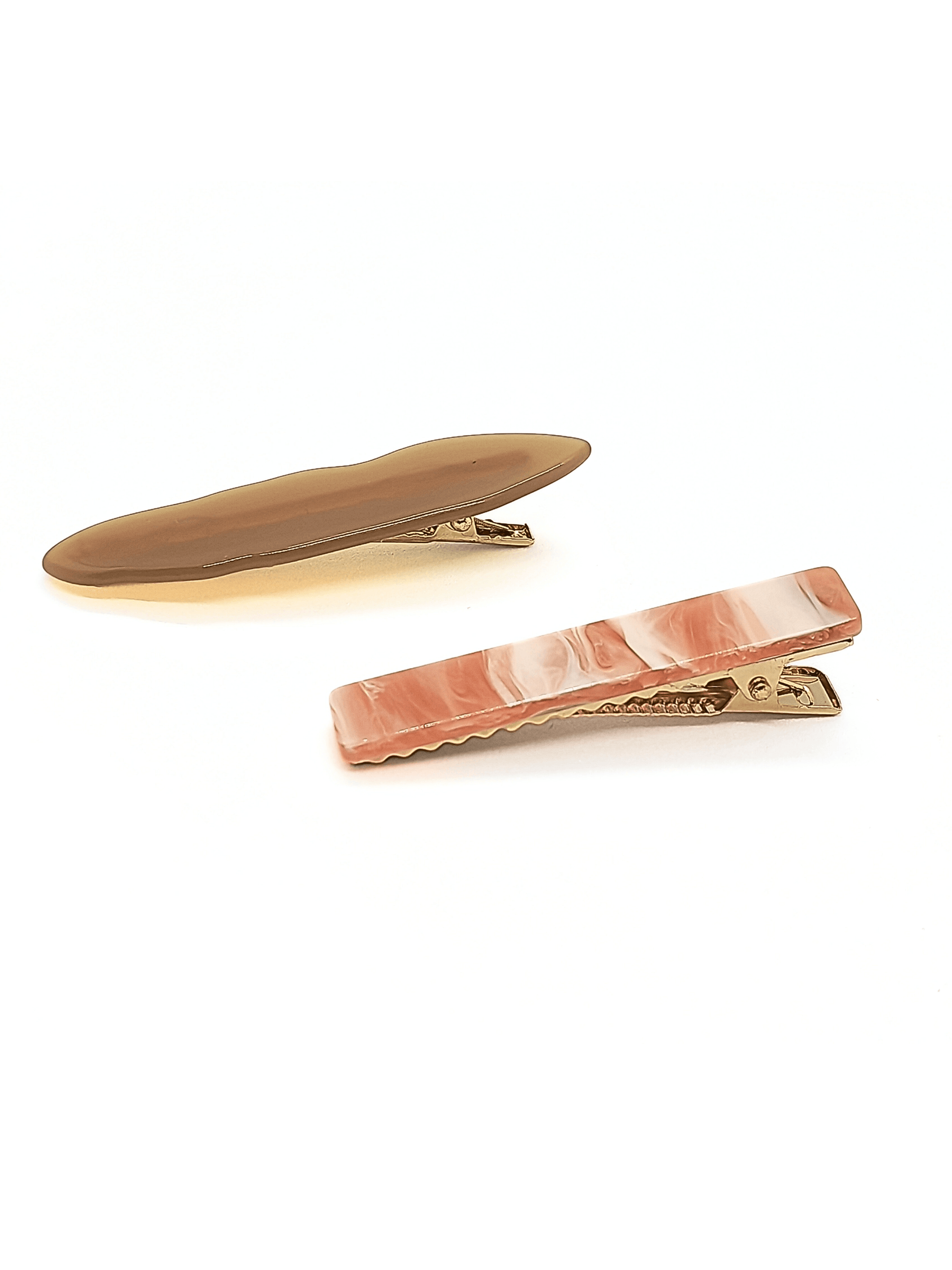 Bronze & Rose Shell Hair Clips (2-Pack) - cllovestudio