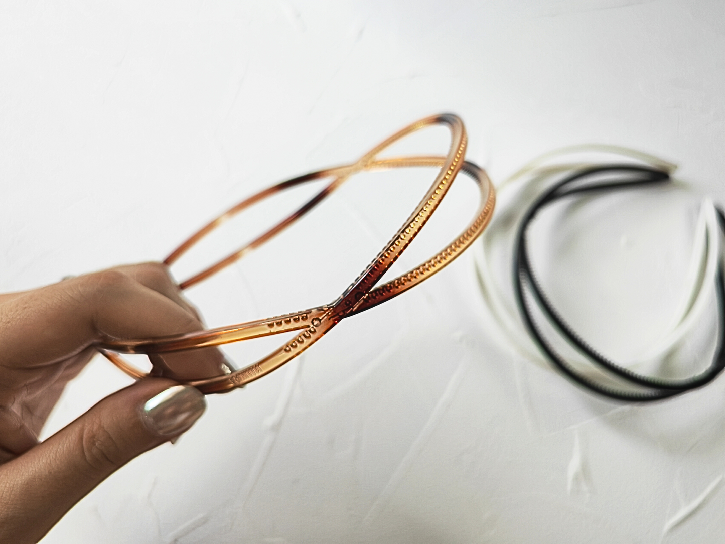 Brown Gradient Thin Crisscross Headband - cllovestudio