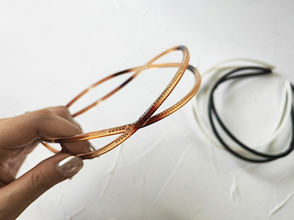 Brown Gradient Thin Crisscross Headband - cllovestudio