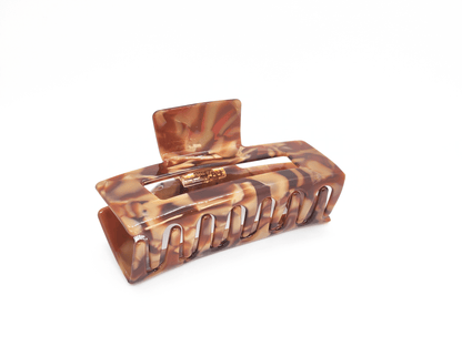 Caramel Marble Rectangular Hair Claw Clip - cllovestudio