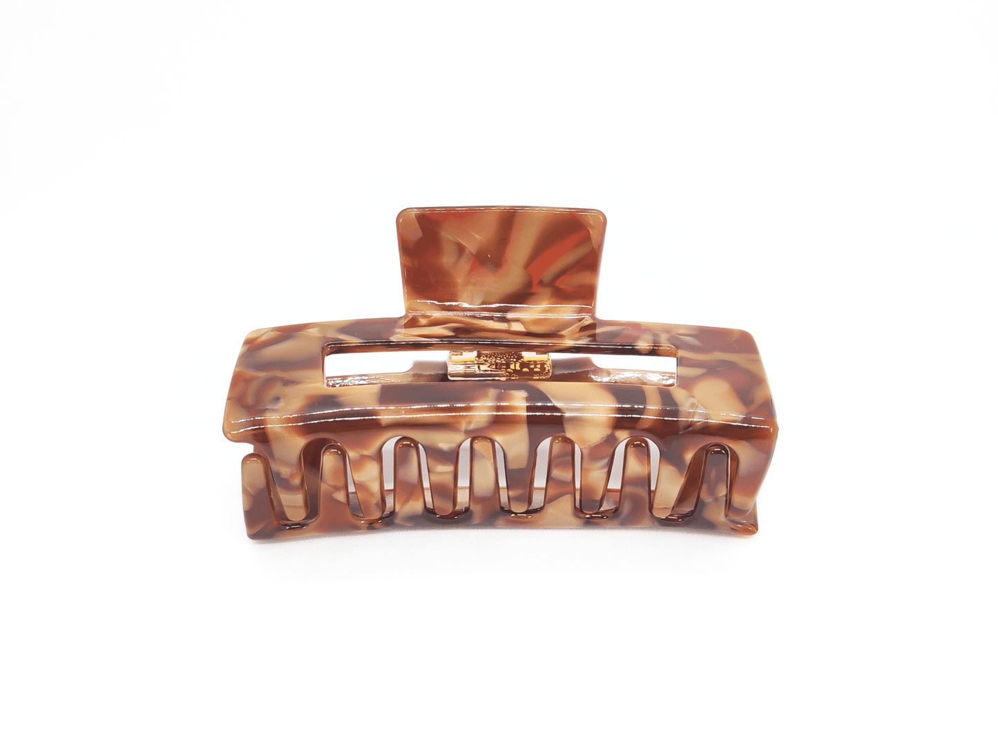 Caramel Marble Rectangular Hair Claw Clip - cllovestudio