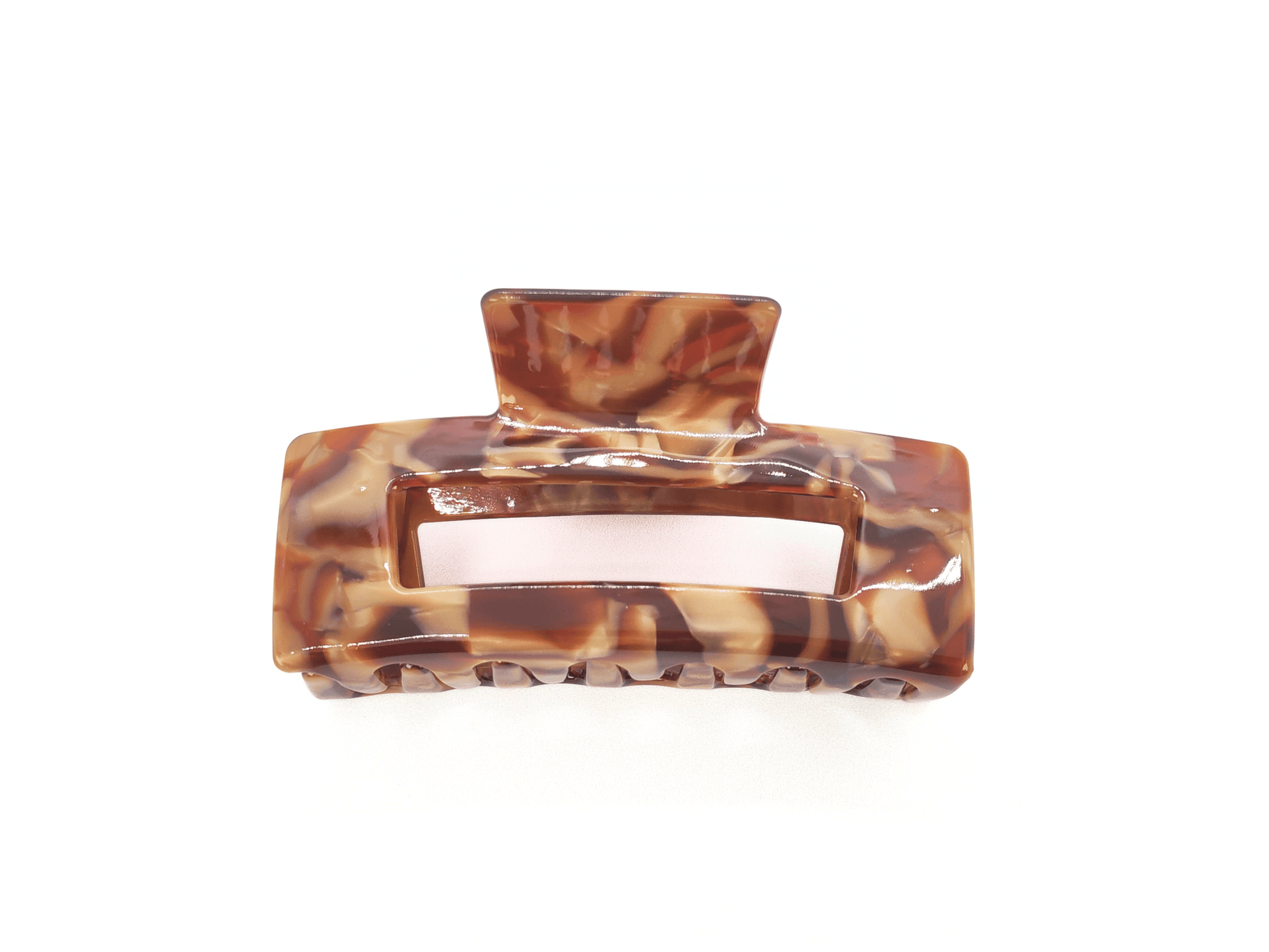 Caramel Marble Rectangular Hair Claw Clip - cllovestudio